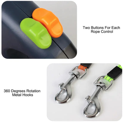 Dual Retractable Dog Leash with Lights